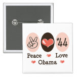 Peace Love Obama 44 Button