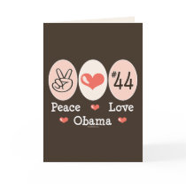 Peace Love Obama 44 Greeting Card