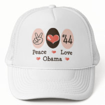 Peace Love Obama 44 Hat