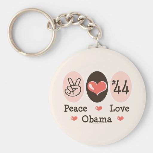 Peace Love Obama 44 Key Chain