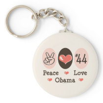 Peace Love Obama 44 Key Chain