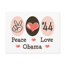 Peace Love Obama 44 Postcard