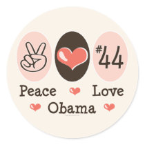 Peace Love Obama 44 Stickers