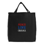 PEACE, LOVE, OBAMA CANVAS BAGS