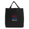 PEACE, LOVE, OBAMA embroidered bags