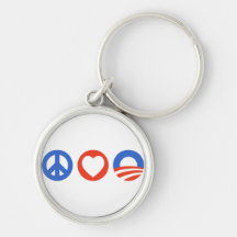 Peace Love Obama Key Chains