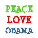PEACE, LOVE, OBAMA t-shirts