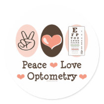 Peace Love Optometry Stickers