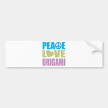 Peace Love Origami Bumper Stickers