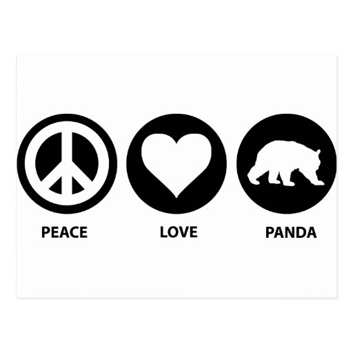 Peace Love Panda Post Card