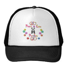 PEACE LOVE PANDAS MESH HATS