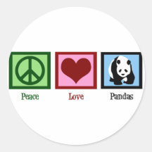Peace Love Pandas Stickers