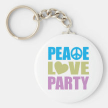 Peace Love Party Keychain