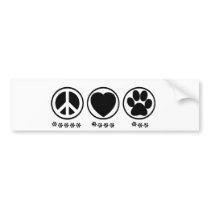 Peace Love Paw Bumper Stickers