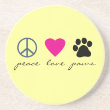 Peace Love Paws Beverage Coaster