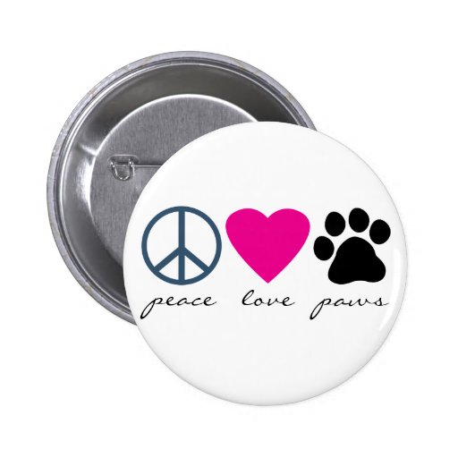 Peace Love Paws Buttons