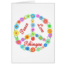 Peace Love Pekingese Cards