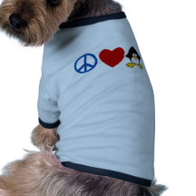 Peace Love Penguin Baby T-shirts, Mugs Doggie Shirt