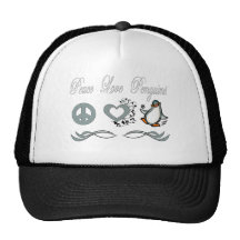 Peace Love Penguins Trucker Hat