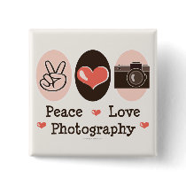 Peace Love Photography Camera Button