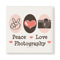 Peace Love Photography Camera Magnet