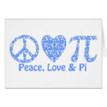 Peace Love Pi Blue Floral 2 Card