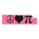 peace love pi bumper stickers