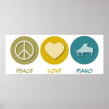Peace Love Piano Poster