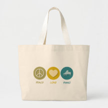 Peace Love Piano Tote Bag
