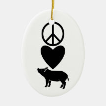 Peace Love & Pigs Ornament