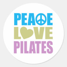 Peace Love Pilates Round Stickers