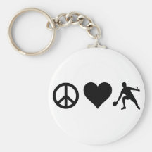 Peace Love Ping Pong Key Chain