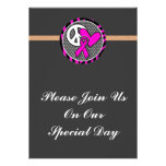 peace love pink awareness ribbon custom invitations