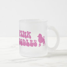 Peace Love Pink Poodles mug, choose style, colour