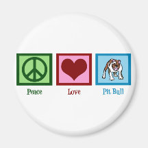 Peace Love Pit Bull Refrigerator Magnet