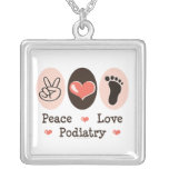 Peace Love Podiatry Podiatrist Necklace