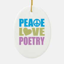Peace Love Poetry Christmas Tree Ornaments