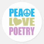 Peace Love Poetry Sticker