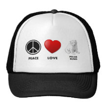 peace love polar bears Save the bears Hat