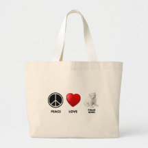 peace love polar bears Save the bears Tote Bag