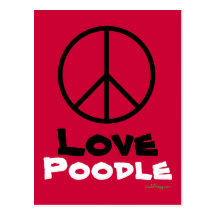 Peace Love Poodle Postcard