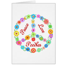 Peace Love Poodles Greeting Cards