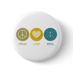 Peace Love Pool Pinback Buttons