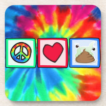Peace, Love, Poop Coasters