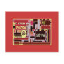 Peace Love Pop Art Colorful, template Post Cards