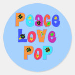 Peace Love Pop Father's Day Gifts Round Sticker