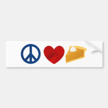 Peace, Love, Pumpkin Pie Bumper Sticker