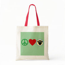 Peace Love Puppy Paws T shirts, Gifts Canvas Bags