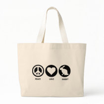 Peace Love Rabbit Canvas Bag