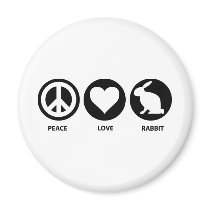 Peace Love Rabbit Magnets